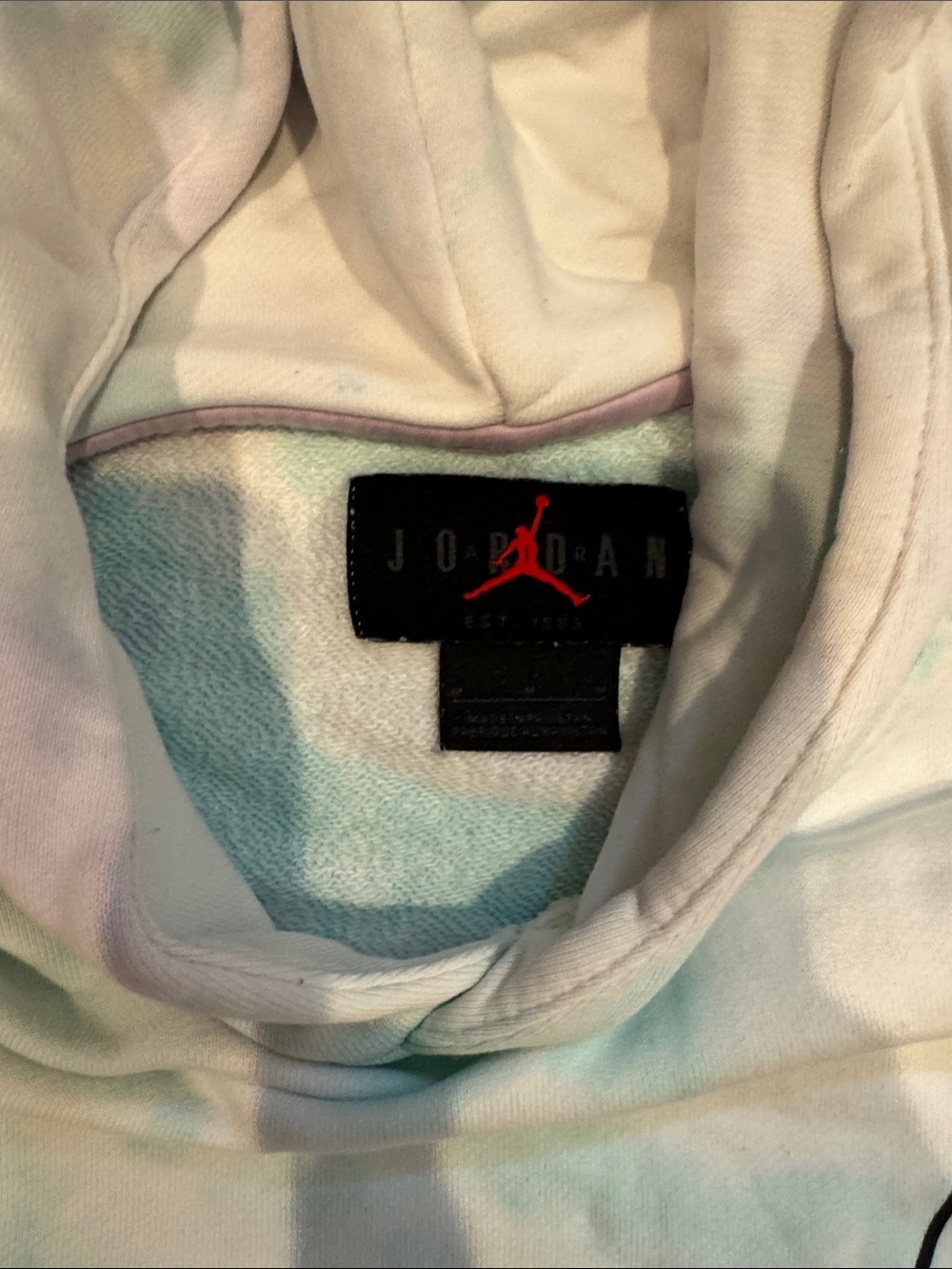 Jordan White Tie-Dye AJ Pullover Hoodie - Picture 2 of 5